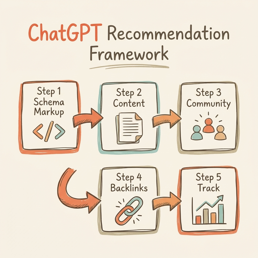 How to get your brand recommended by ChatGPT — 5-step framework overview