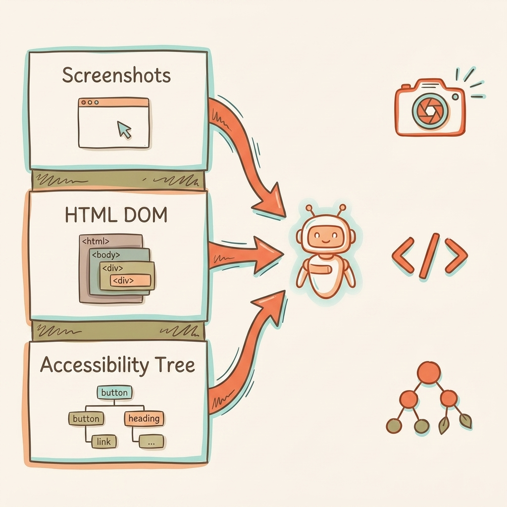 Cintra AI agent-friendly website perception layers showing screenshots DOM and accessibility tree