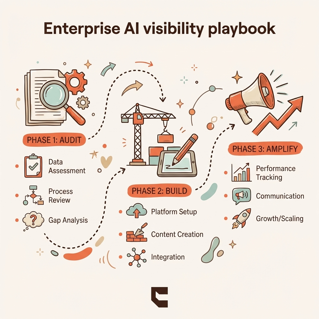 Cintra enterprise AI visibility playbook three phases audit build amplify for B2B companies