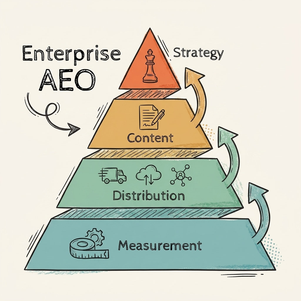 Cintra enterprise AEO four-layer operating model strategy content distribution measurement