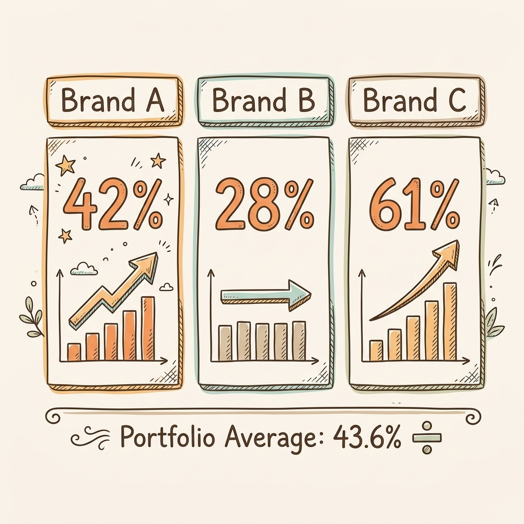 Cintra AI visibility at scale portfolio measurement dashboard comparing brand-level share of voice