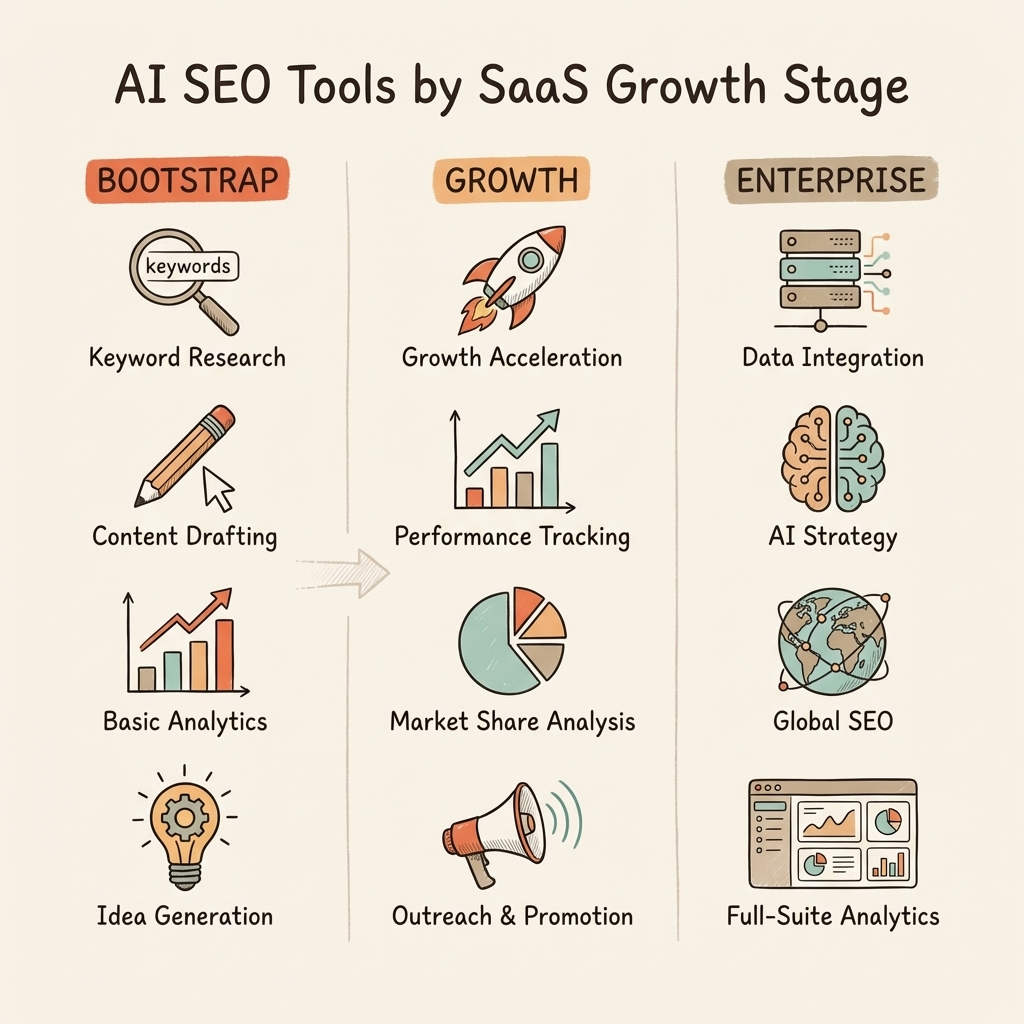 Cintra AI SEO tools pricing tiers for B2B SaaS bootstrap growth and enterprise stages