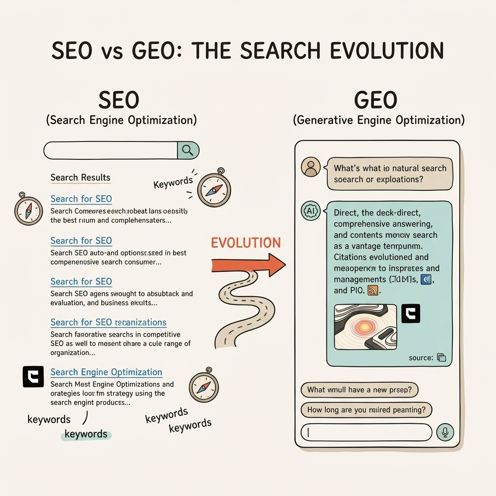 Cintra generative engine optimization strategies comparison showing traditional SEO rankings versus AI citation selection