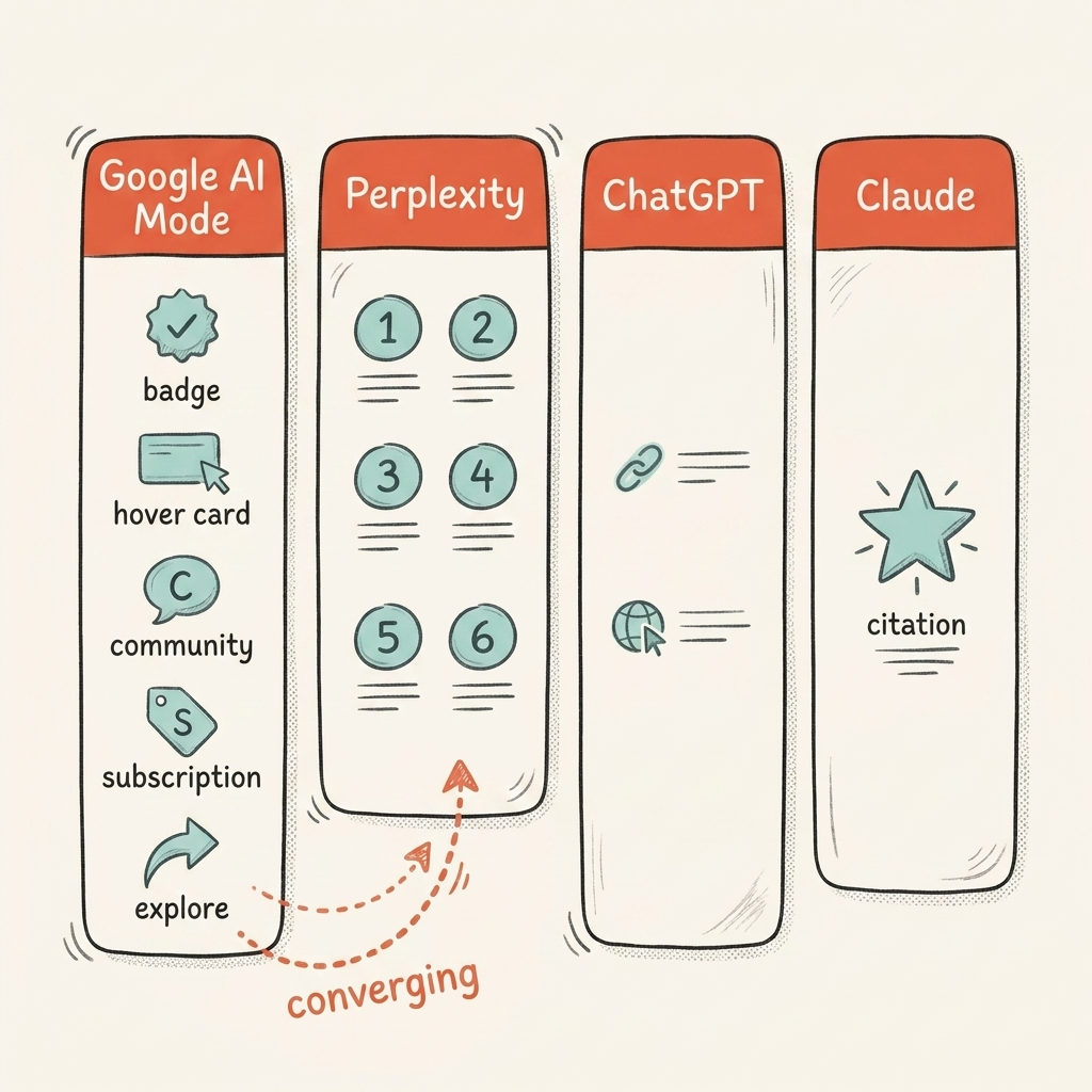AI engine outbound link comparison Google Perplexity ChatGPT Claude