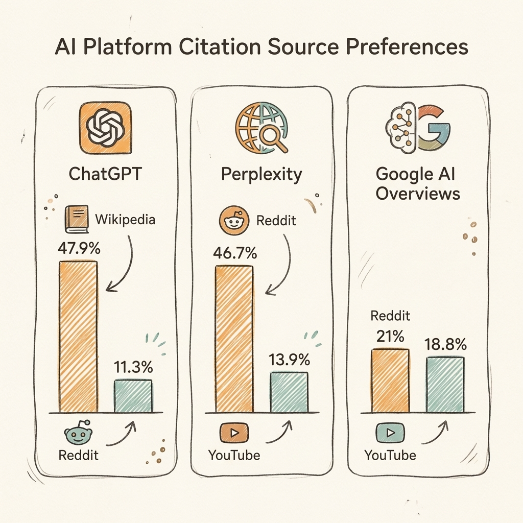 Cintra AI search platform comparison showing what ChatGPT, Perplexity, and Google AI Overviews prioritize for citations