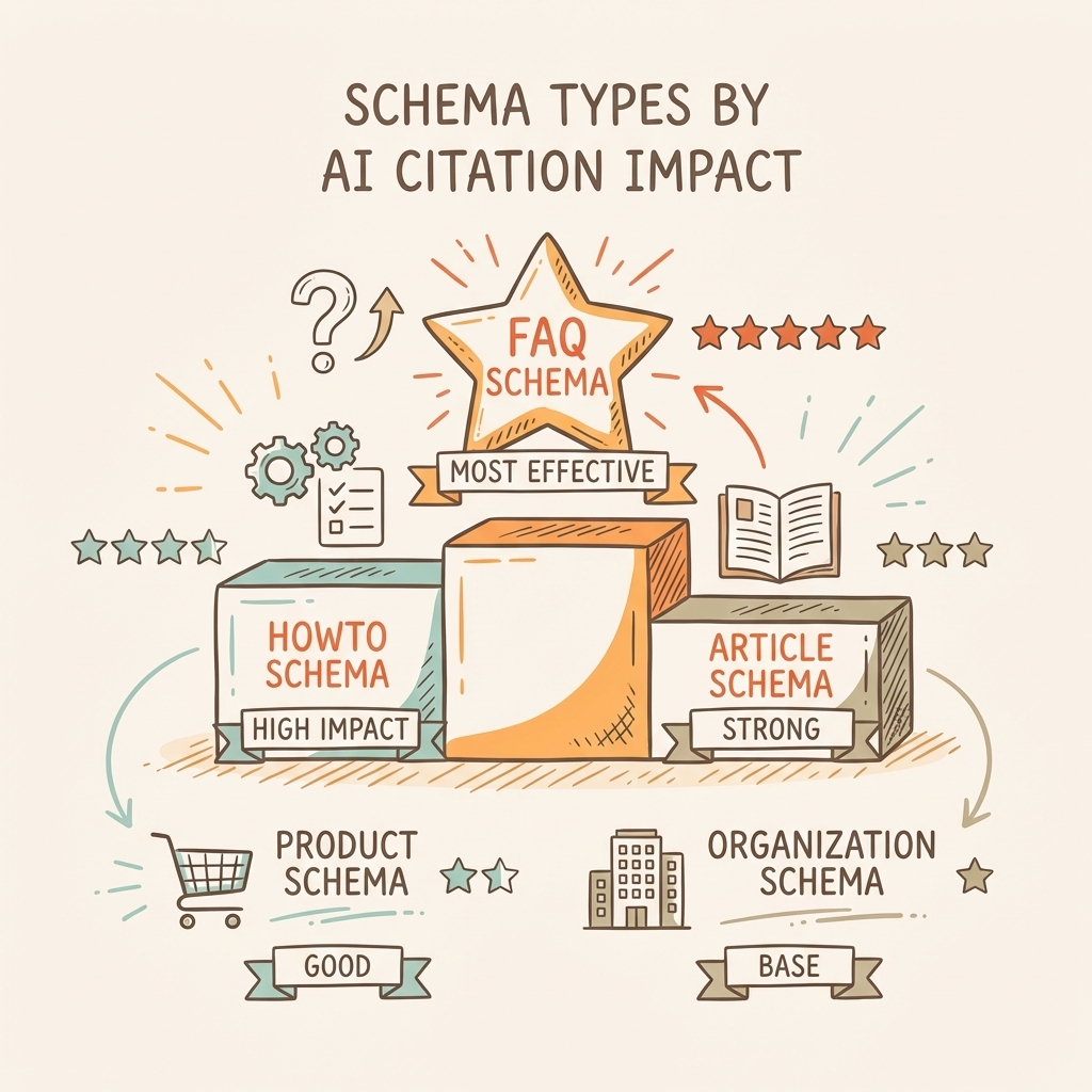 Cintra schema types for AI visibility ranked by citation impact percentage