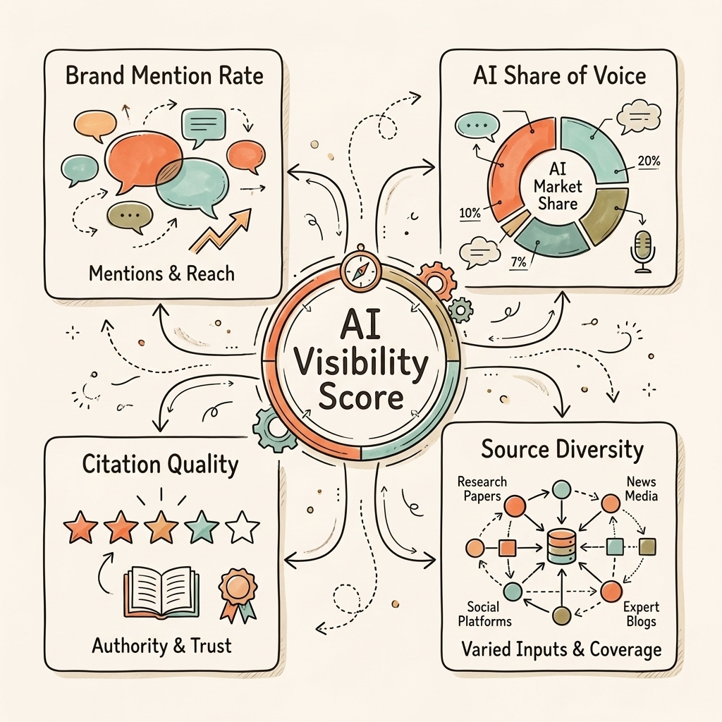 AI visibility metrics framework